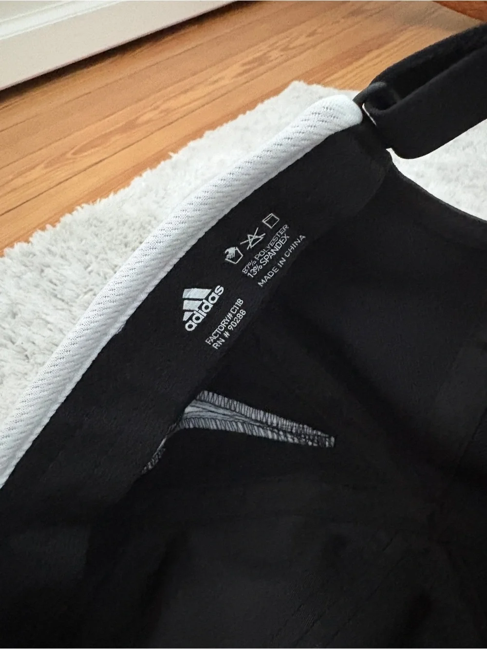 adidas Black Baseball Cap with White Logo and Piping